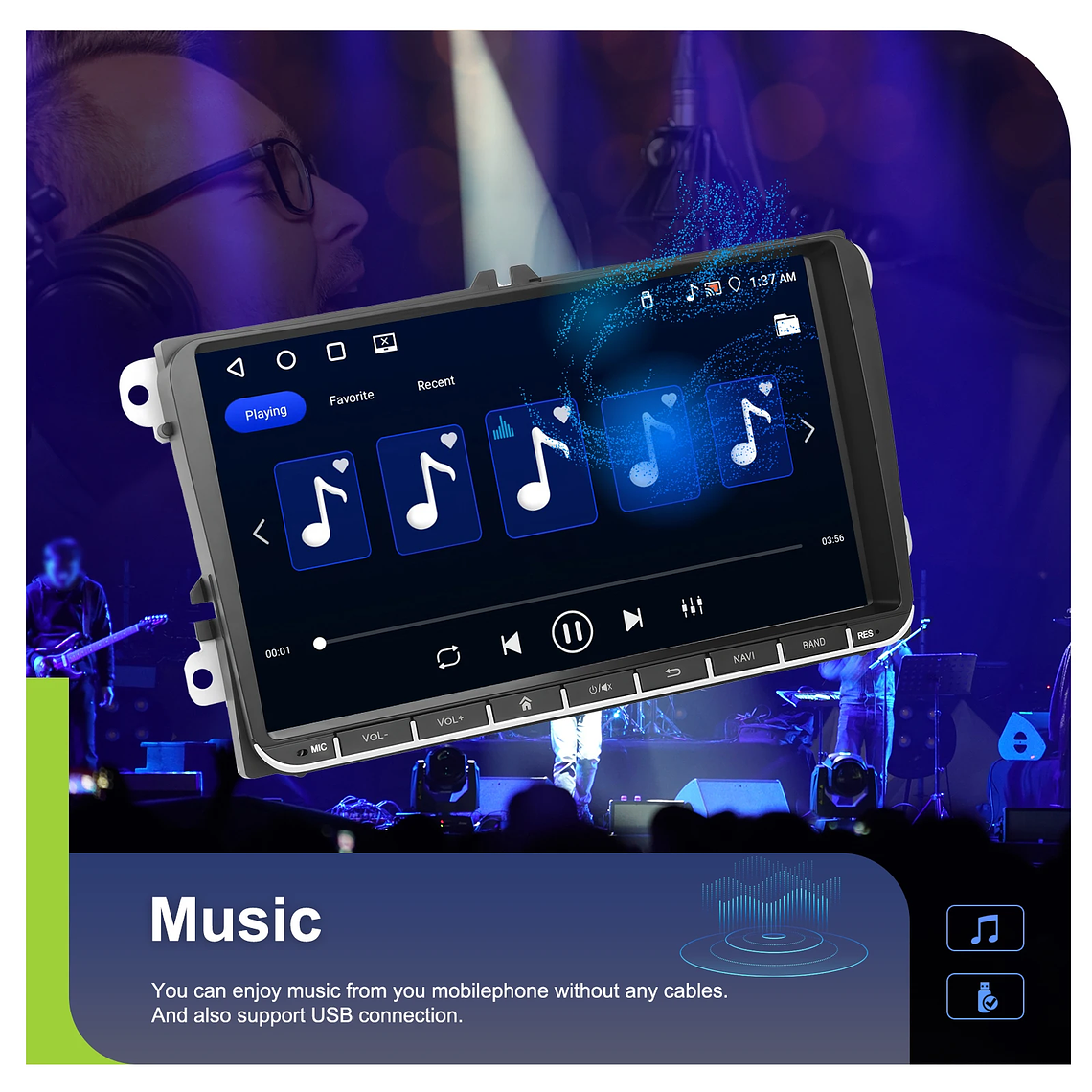 Podofo-Radio con GPS para coche, reproductor con Android, 4 + 64G, WIFI, 9 pulgadas, estéreo, Carplay, para VW/PASSAT/GOLF/SHARAN/POLO 16