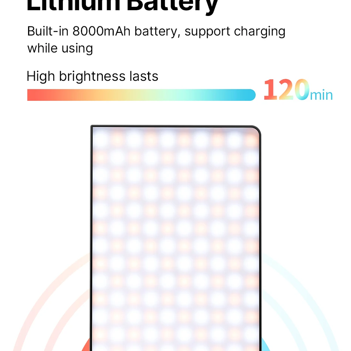Ulanzi LT003 Luz de vídeo LED Panel de luz RGB 2500-9000K CRI 95+ 8000mAh Luz de relleno para transmisión de vídeo en vivo Tiktok Youtube 18
