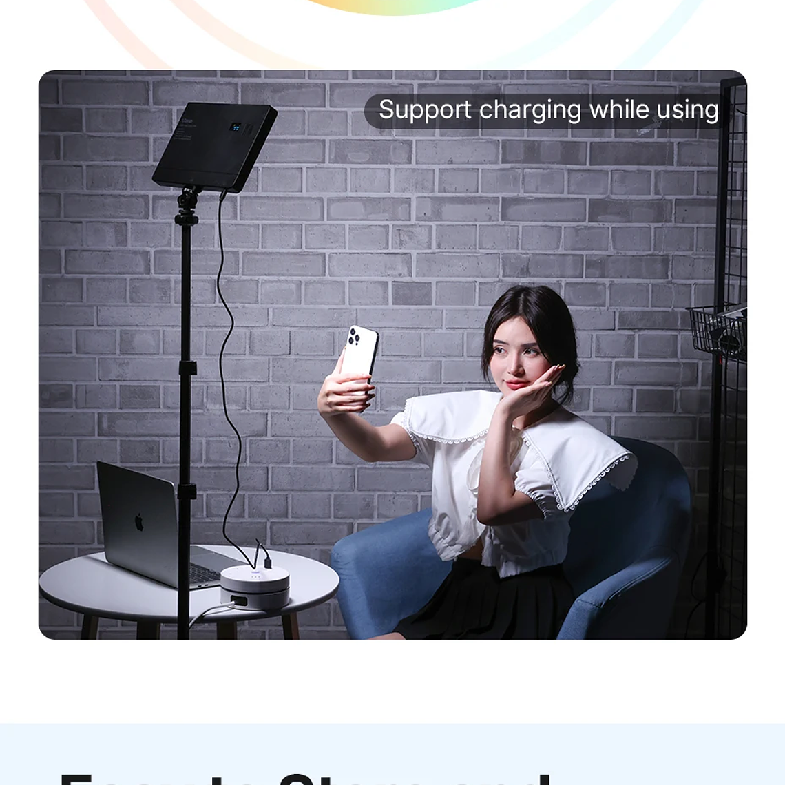 Ulanzi LT003 Luz de vídeo LED Panel de luz RGB 2500-9000K CRI 95+ 8000mAh Luz de relleno para transmisión de vídeo en vivo Tiktok Youtube 19