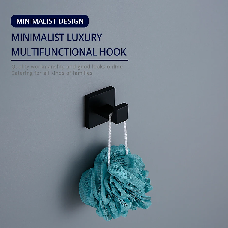 Hook de tornillo de pared de gancho negro de acero inoxidable para bata de tornillo para el baño SUS304 Rugadora a prueba de óxido para hardware de cocina Capacle 20