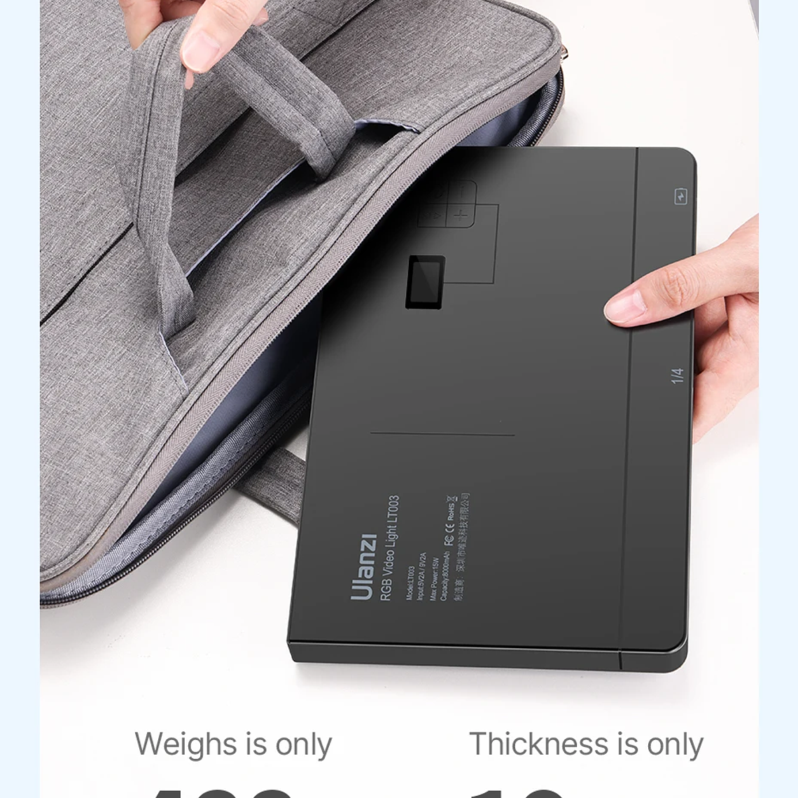 Ulanzi LT003 Luz de vídeo LED Panel de luz RGB 2500-9000K CRI 95+ 8000mAh Luz de relleno para transmisión de vídeo en vivo Tiktok Youtube 20