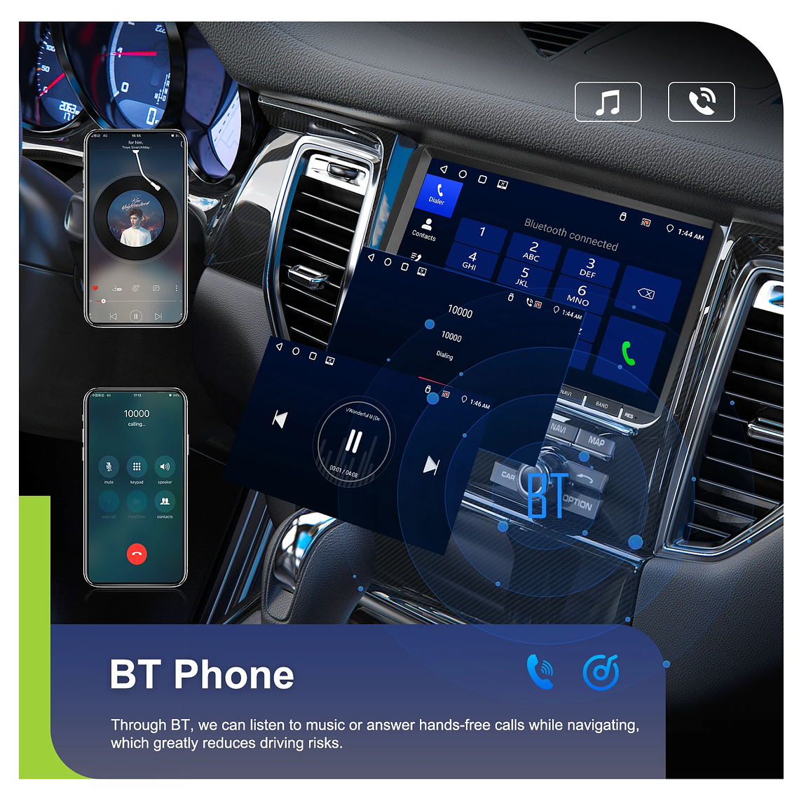 Podofo-Radio con GPS para coche, reproductor con Android, 4 + 64G, WIFI, 9 pulgadas, estéreo, Carplay, para VW/PASSAT/GOLF/SHARAN/POLO 20
