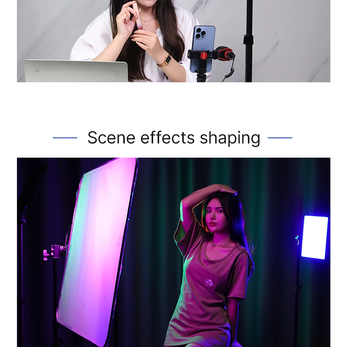 Ulanzi LT003 Luz de vídeo LED Panel de luz RGB 2500-9000K CRI 95+ 8000mAh Luz de relleno para transmisión de vídeo en vivo Tiktok Youtube 23