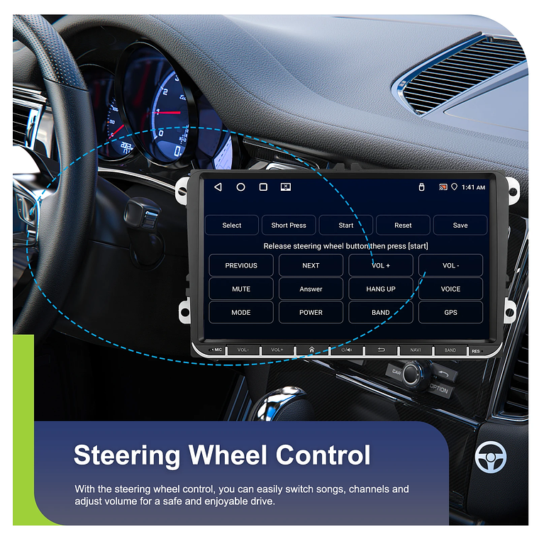 Podofo-Radio con GPS para coche, reproductor con Android, 4 + 64G, WIFI, 9 pulgadas, estéreo, Carplay, para VW/PASSAT/GOLF/SHARAN/POLO 21