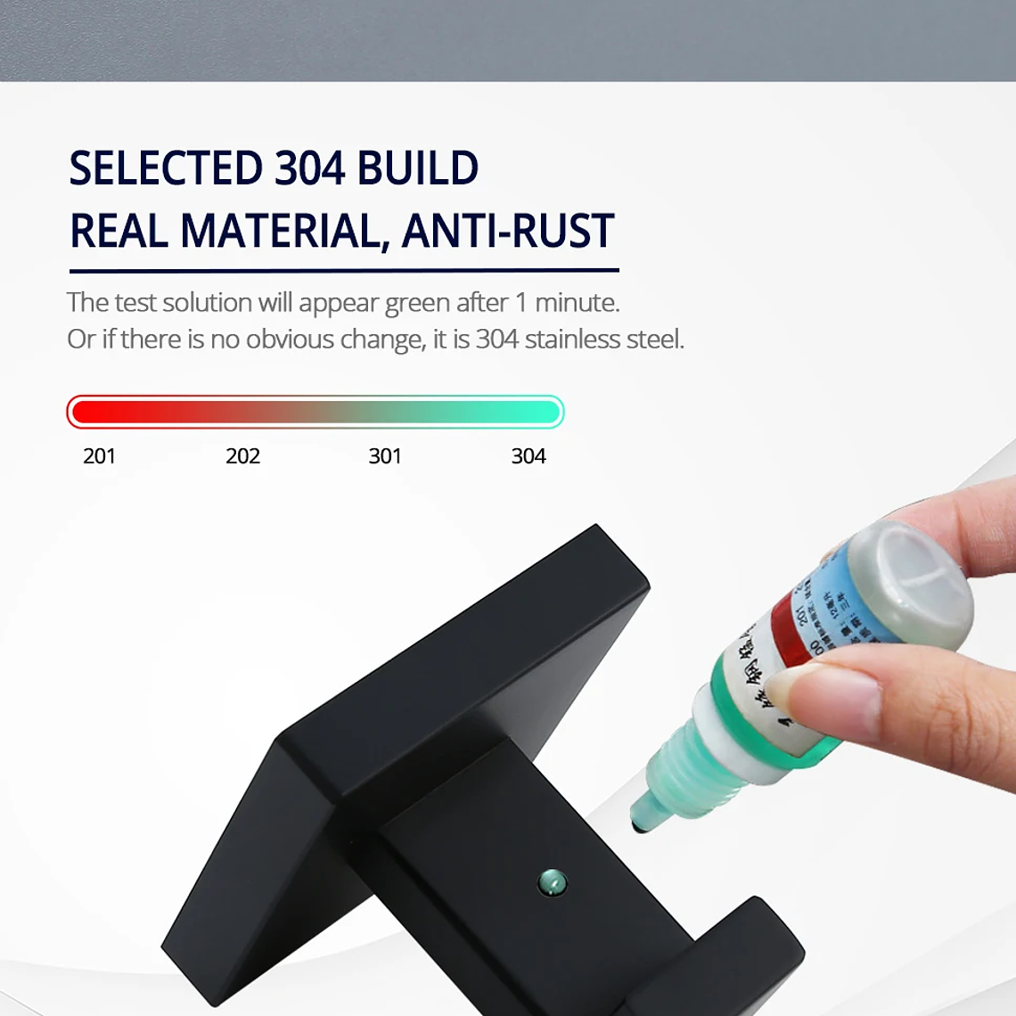 Hook de tornillo de pared de gancho negro de acero inoxidable para bata de tornillo para el baño SUS304 Rugadora a prueba de óxido para hardware de cocina Capacle 26