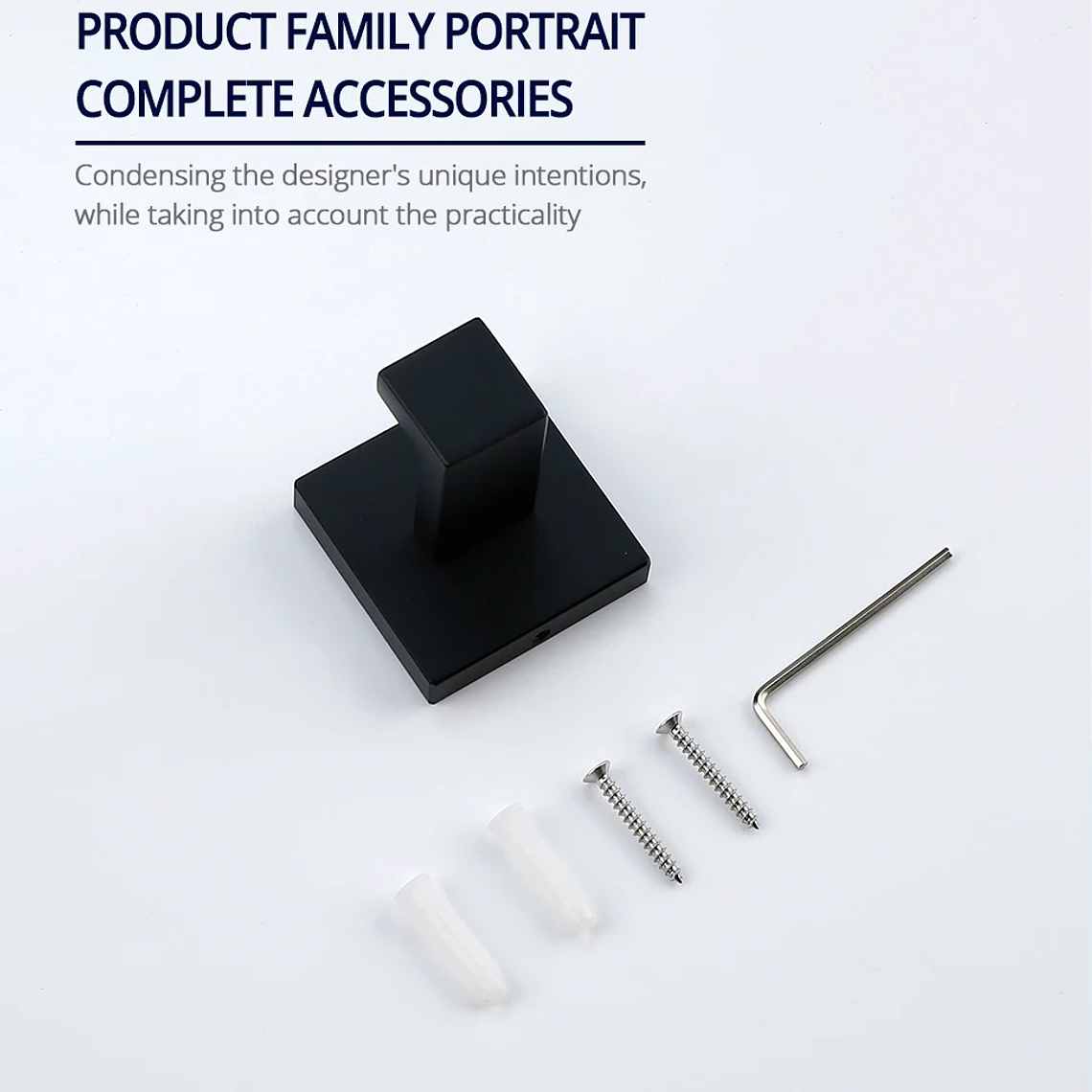 Hook de tornillo de pared de gancho negro de acero inoxidable para bata de tornillo para el baño SUS304 Rugadora a prueba de óxido para hardware de cocina Capacle 29