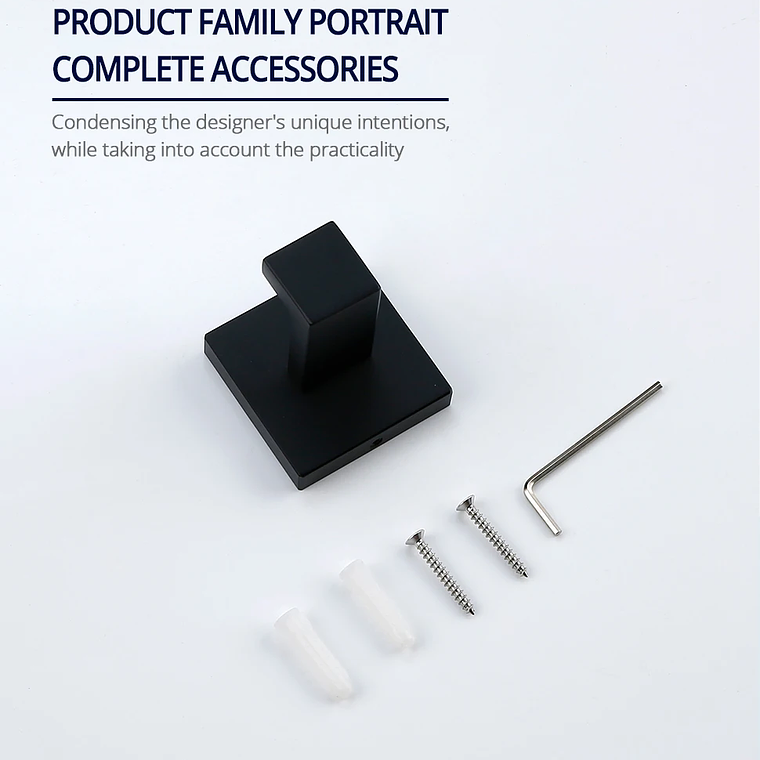 Hook de tornillo de pared de gancho negro de acero inoxidable para bata de tornillo para el baño SUS304 Rugadora a prueba de óxido para hardware de cocina Capacle 29