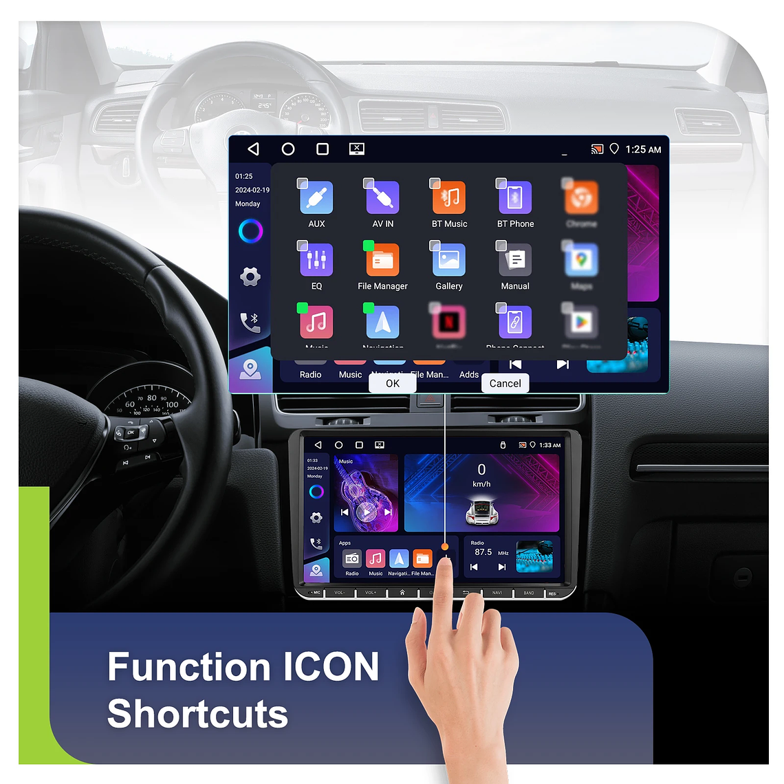 Podofo-Radio con GPS para coche, reproductor con Android, 4 + 64G, WIFI, 9 pulgadas, estéreo, Carplay, para VW/PASSAT/GOLF/SHARAN/POLO 24