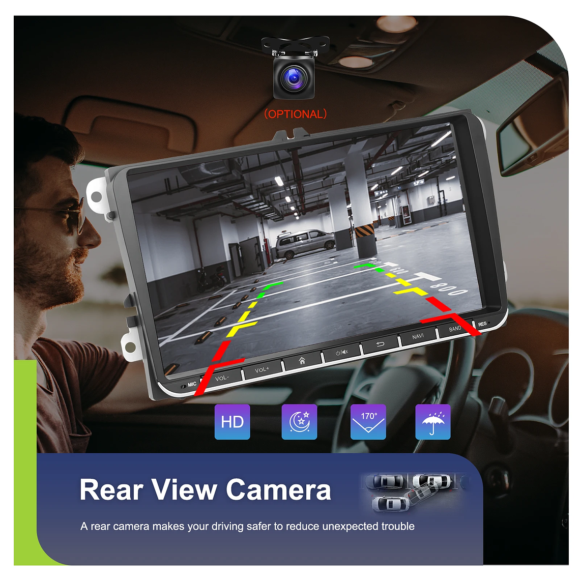 Podofo-Radio con GPS para coche, reproductor con Android, 4 + 64G, WIFI, 9 pulgadas, estéreo, Carplay, para VW/PASSAT/GOLF/SHARAN/POLO 26