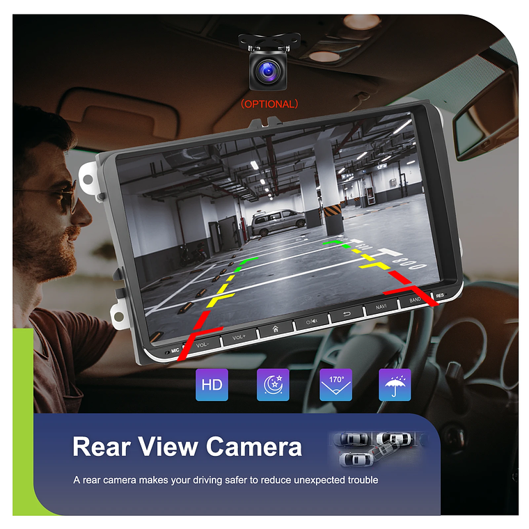 Podofo-Radio con GPS para coche, reproductor con Android, 4 + 64G, WIFI, 9 pulgadas, estéreo, Carplay, para VW/PASSAT/GOLF/SHARAN/POLO 26