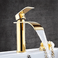 Tuqiu-grifo de baño dorado, grifo de lavabo de cascada, grifo mezclador de lavabo de un solo mango, grifo de baño, grifo de grúa de agua de fregadero de latón - Miniatura 25