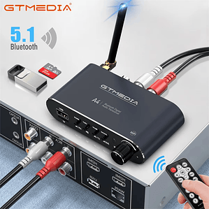 Receptor de Audio GTMEDIA Bluetooth 5,1 DAC convertidor analógico Digital Coaxial 3,5mm AUX RCA micrófono U disco Jack adaptador inalámbrico estéreo