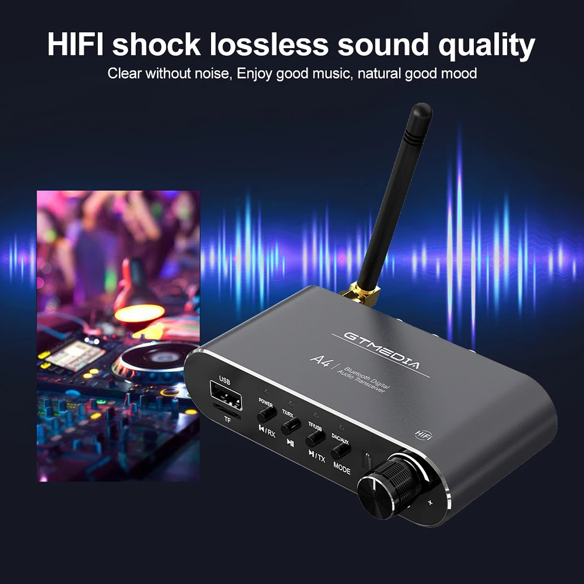 Receptor de Audio GTMEDIA Bluetooth 5,1 DAC convertidor analógico Digital Coaxial 3,5mm AUX RCA micrófono U disco Jack adaptador inalámbrico estéreo 15