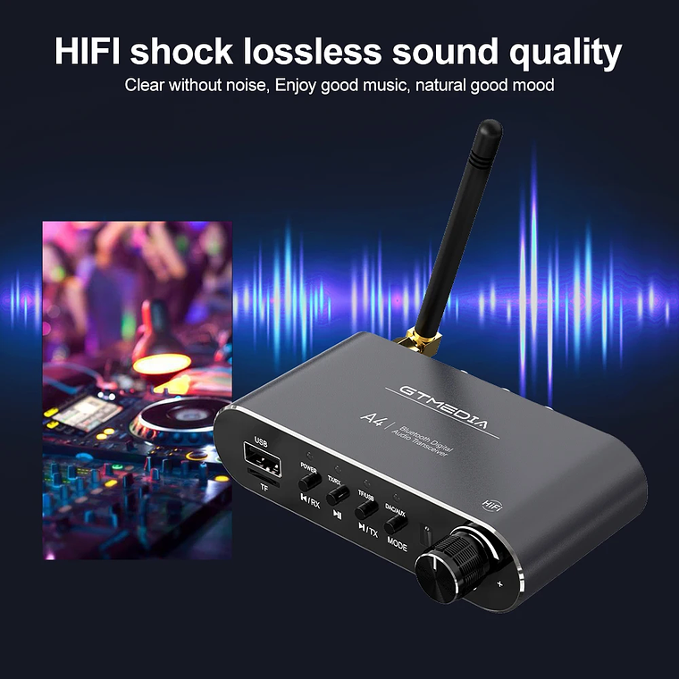 Receptor de Audio GTMEDIA Bluetooth 5,1 DAC convertidor analógico Digital Coaxial 3,5mm AUX RCA micrófono U disco Jack adaptador inalámbrico estéreo 15