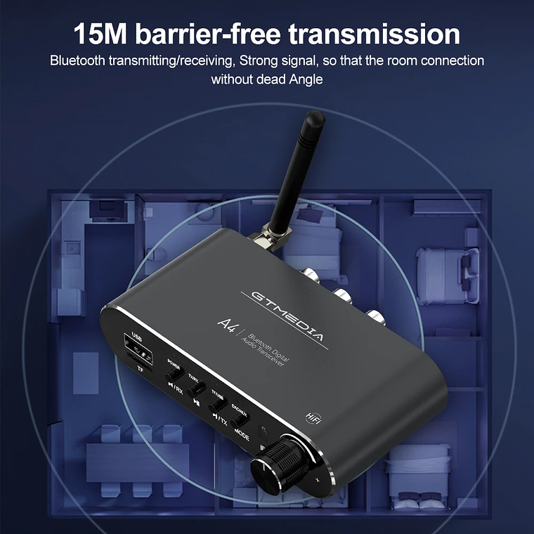 Receptor de Audio GTMEDIA Bluetooth 5,1 DAC convertidor analógico Digital Coaxial 3,5mm AUX RCA micrófono U disco Jack adaptador inalámbrico estéreo 17