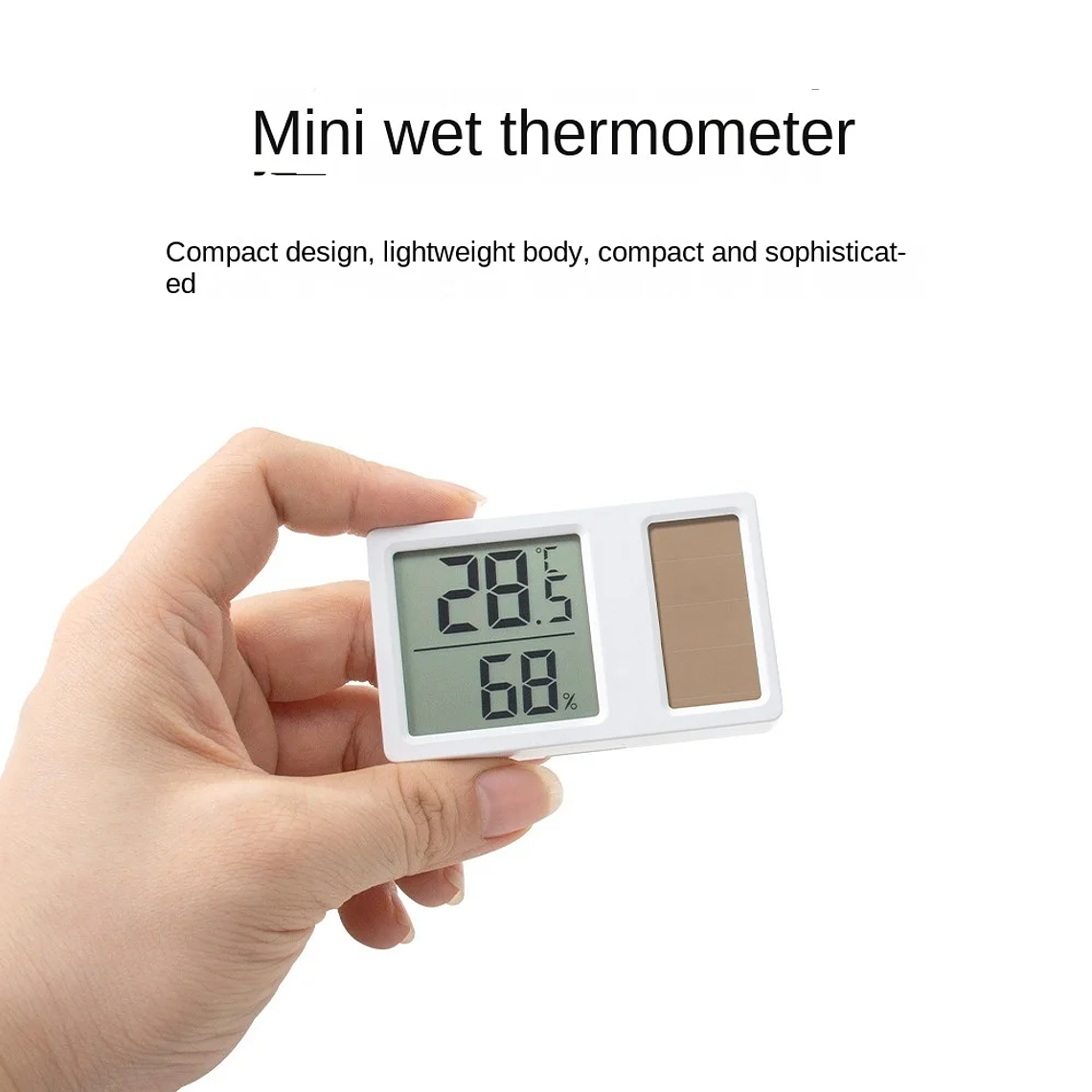Termómetros con energía Solar 69HF, Mini medidor Digital de medición de temperatura y humedad de alta precisión, portátil 1