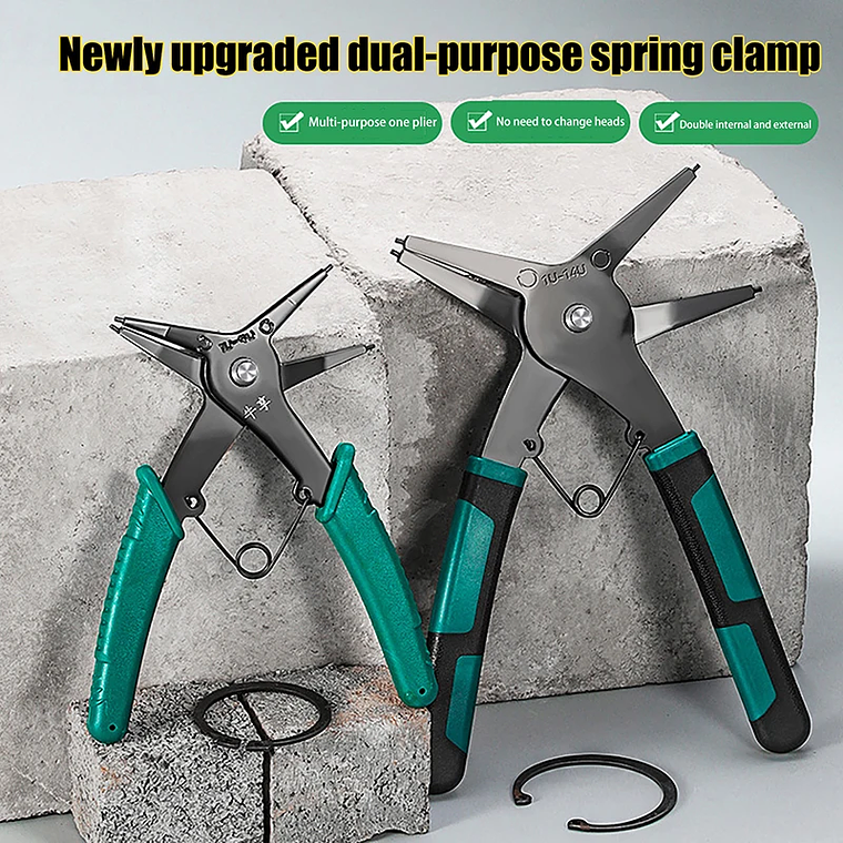 Alicates de anillo a presión, herramienta de engarzado multifuncional, removedor de anillo externo interno, alicates de retención, herramienta de mano 2