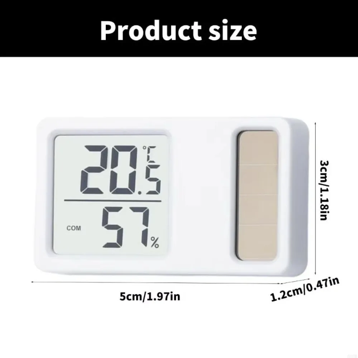 Termómetros con energía Solar 69HF, Mini medidor Digital de medición de temperatura y humedad de alta precisión, portátil 6