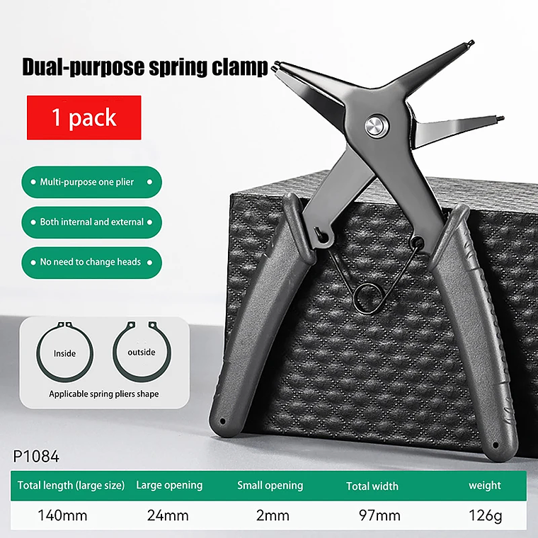Alicates de anillo a presión, herramienta de engarzado multifuncional, removedor de anillo externo interno, alicates de retención, herramienta de mano 8