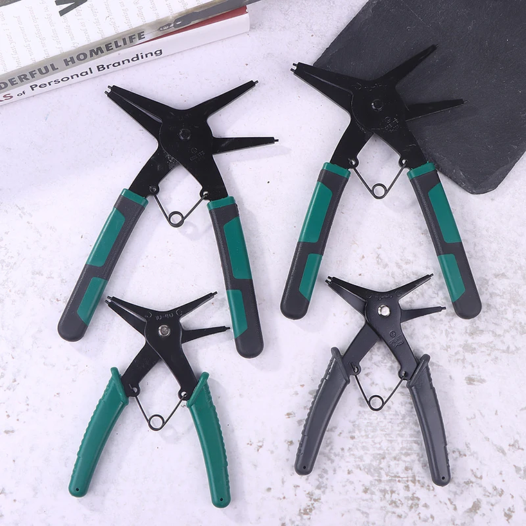 Alicates de anillo a presión, herramienta de engarzado multifuncional, removedor de anillo externo interno, alicates de retención, herramienta de mano 14