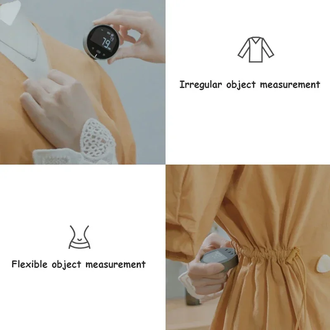 Medidor de Distancia Eléctrico DUKA ATuMan Q, Cinta Métrica con Pantalla LCD HD, Herramienta de Medición Recargable, Telémetro Digital 16