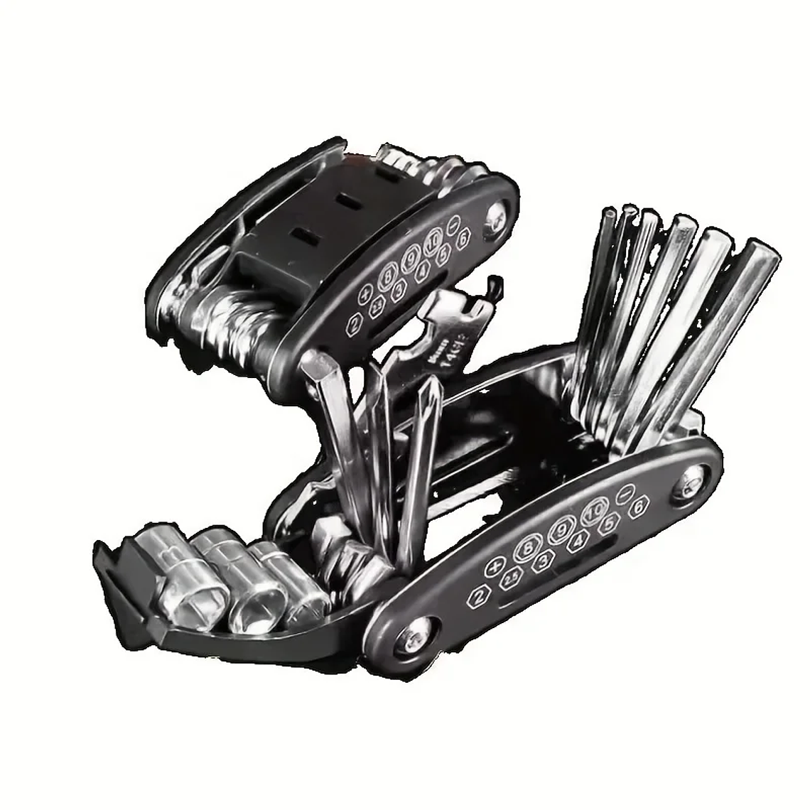 Juego de llaves de tubo 16 en 1, cabezal giratorio antideslizante. Acero Inoxidable Resistente para Reparaciones del Hogar y del Automóvil. Herramienta Fácil y Universal. 6