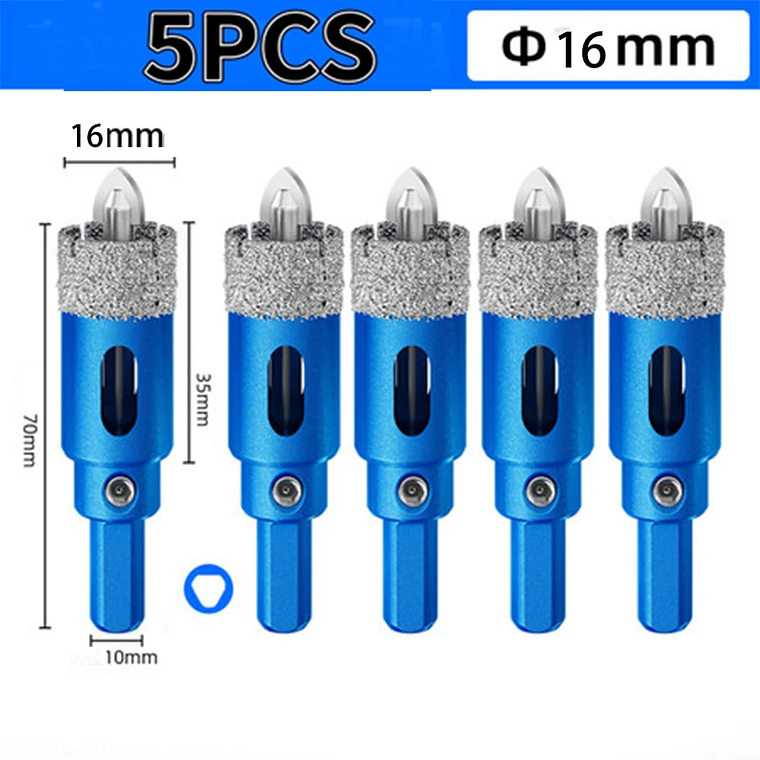 Juego de brocas de sierra perforadora de posicionamiento de azulejos soldada al vacío de 16-180 mm para azulejos de vidrio y cerámica - Juego de herramientas de broca soldada con diamante 7