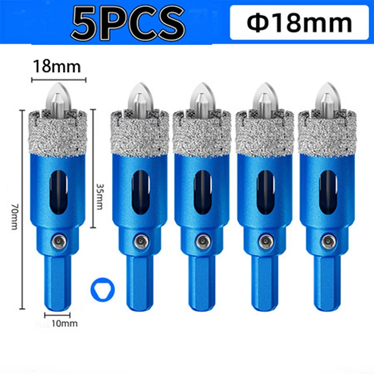 Juego de brocas de sierra perforadora de posicionamiento de azulejos soldada al vacío de 16-180 mm para azulejos de vidrio y cerámica - Juego de herramientas de broca soldada con diamante 8