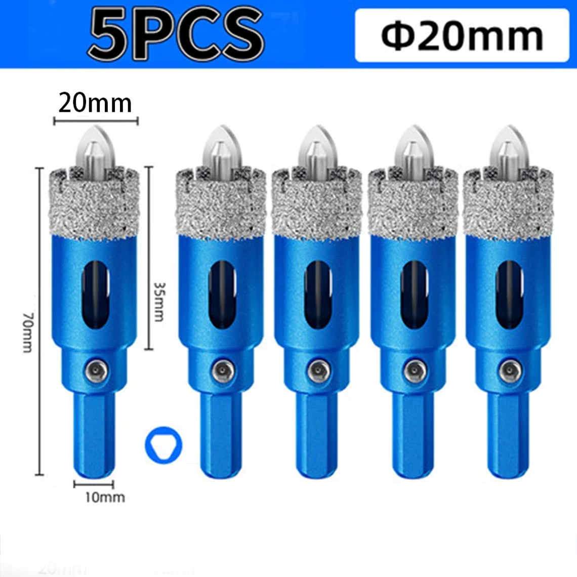 Juego de brocas de sierra perforadora de posicionamiento de azulejos soldada al vacío de 16-180 mm para azulejos de vidrio y cerámica - Juego de herramientas de broca soldada con diamante 9
