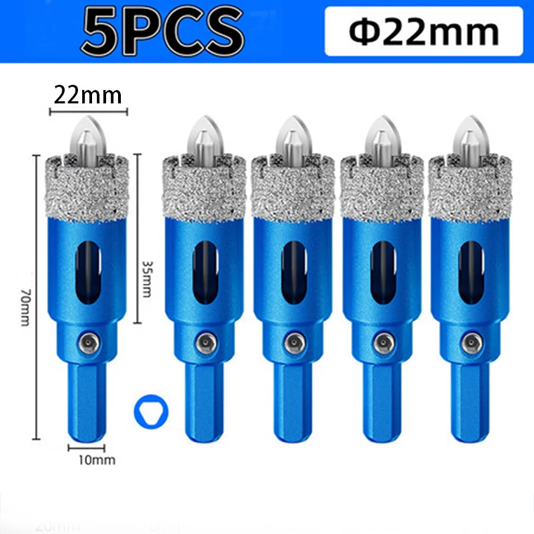 Juego de brocas de sierra perforadora de posicionamiento de azulejos soldada al vacío de 16-180 mm para azulejos de vidrio y cerámica - Juego de herramientas de broca soldada con diamante 10