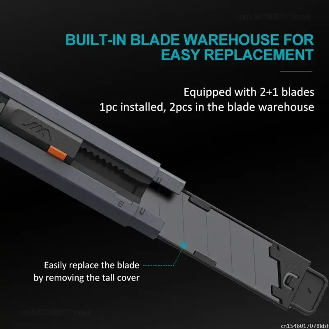 Cuchillo Multiusos Extensible Jimihome de 0.79 Pulgadas, Cortador de Papel con Hojas de Acero al Carbono, Navaja de Bolsillo con Bloqueo de Seguridad, Herramienta para Manualidades 4