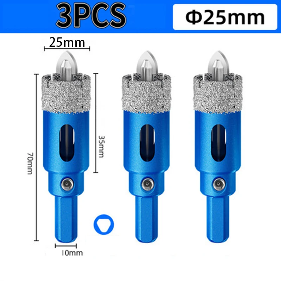 Juego de brocas de sierra perforadora de posicionamiento de azulejos soldada al vacío de 16-180 mm para azulejos de vidrio y cerámica - Juego de herramientas de broca soldada con diamante 11