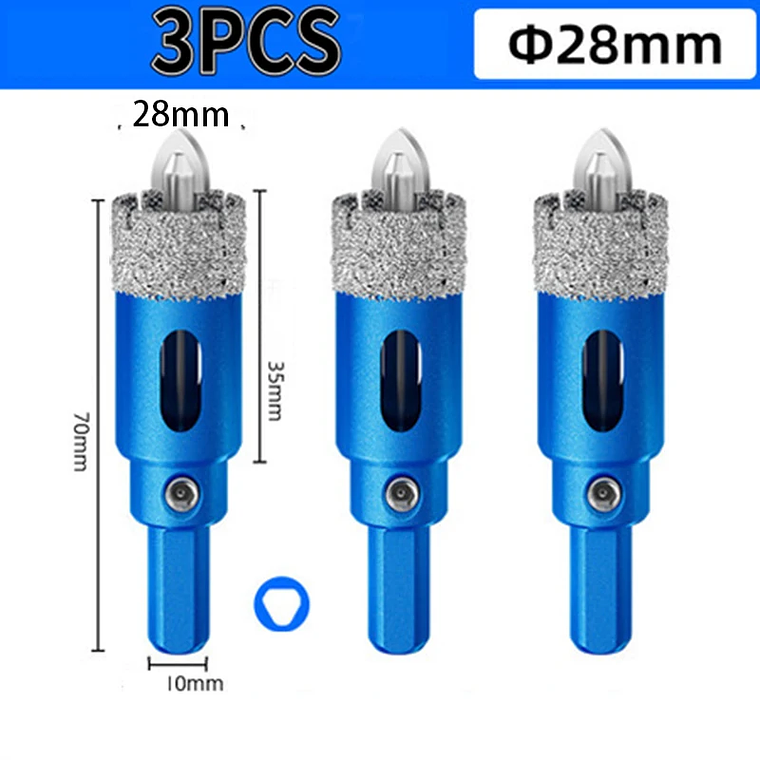 Juego de brocas de sierra perforadora de posicionamiento de azulejos soldada al vacío de 16-180 mm para azulejos de vidrio y cerámica - Juego de herramientas de broca soldada con diamante 12