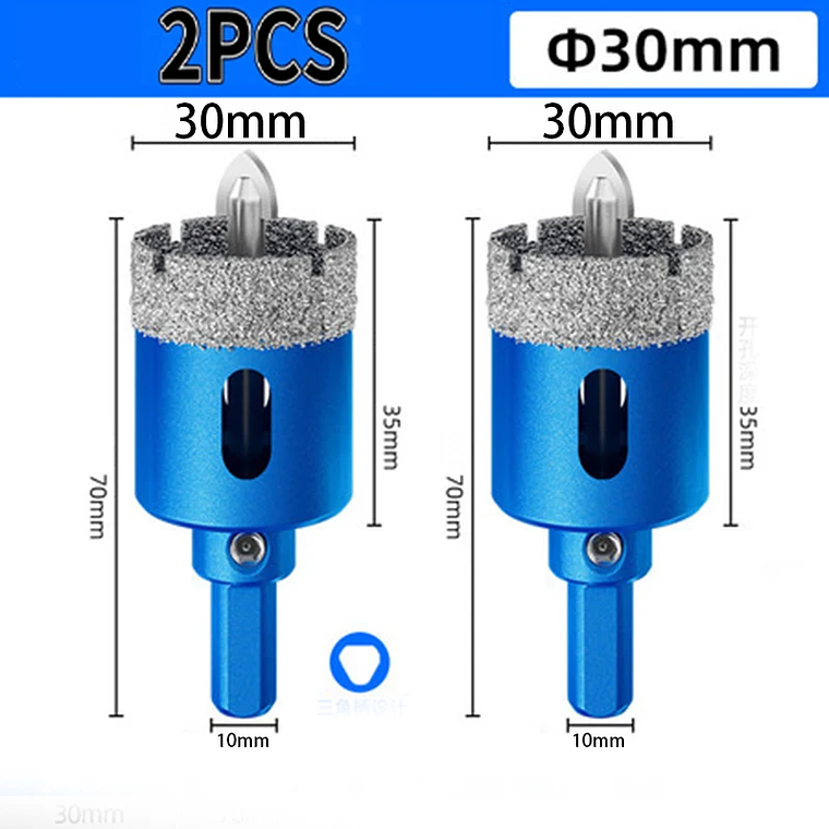 Juego de brocas de sierra perforadora de posicionamiento de azulejos soldada al vacío de 16-180 mm para azulejos de vidrio y cerámica - Juego de herramientas de broca soldada con diamante 13