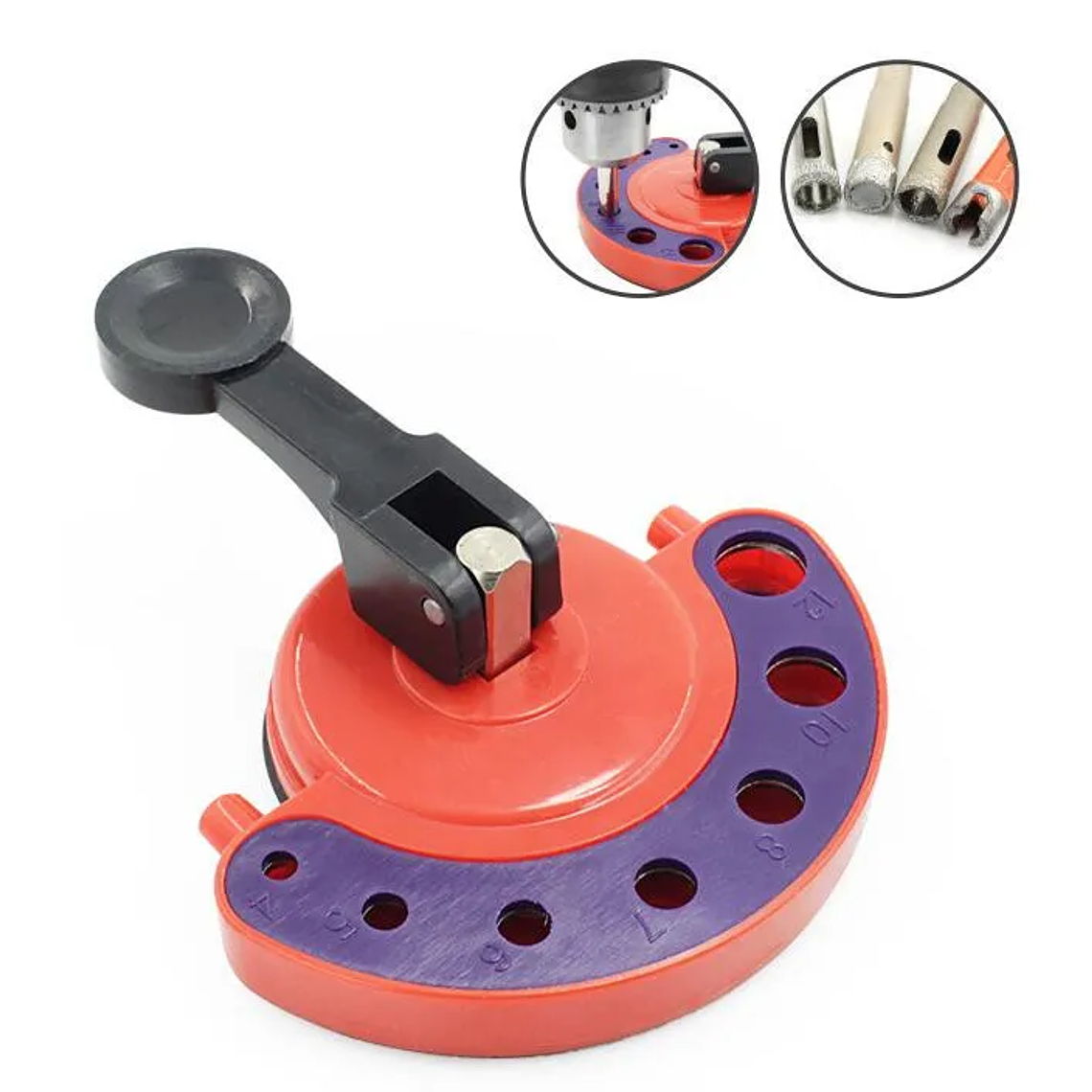 Juego de brocas de mampostería ajustables, guía de perforación para agujeros de vidrio y azulejos de cerámica, localizador de aberturas, cortador de cerámica, herramientas de construcción 11