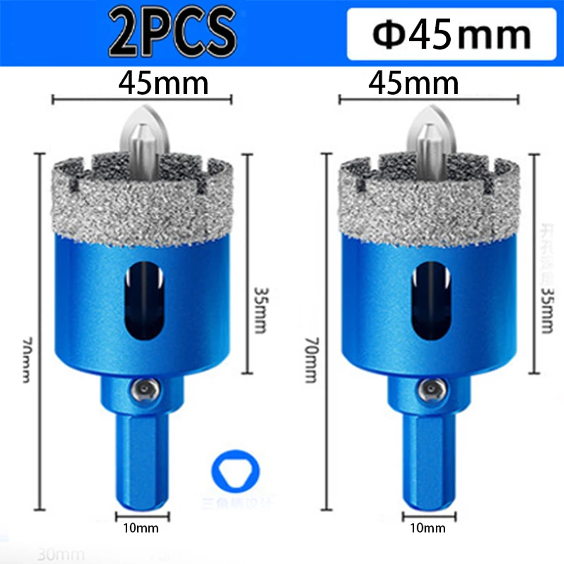 Juego de brocas de sierra perforadora de posicionamiento de azulejos soldada al vacío de 16-180 mm para azulejos de vidrio y cerámica - Juego de herramientas de broca soldada con diamante 19