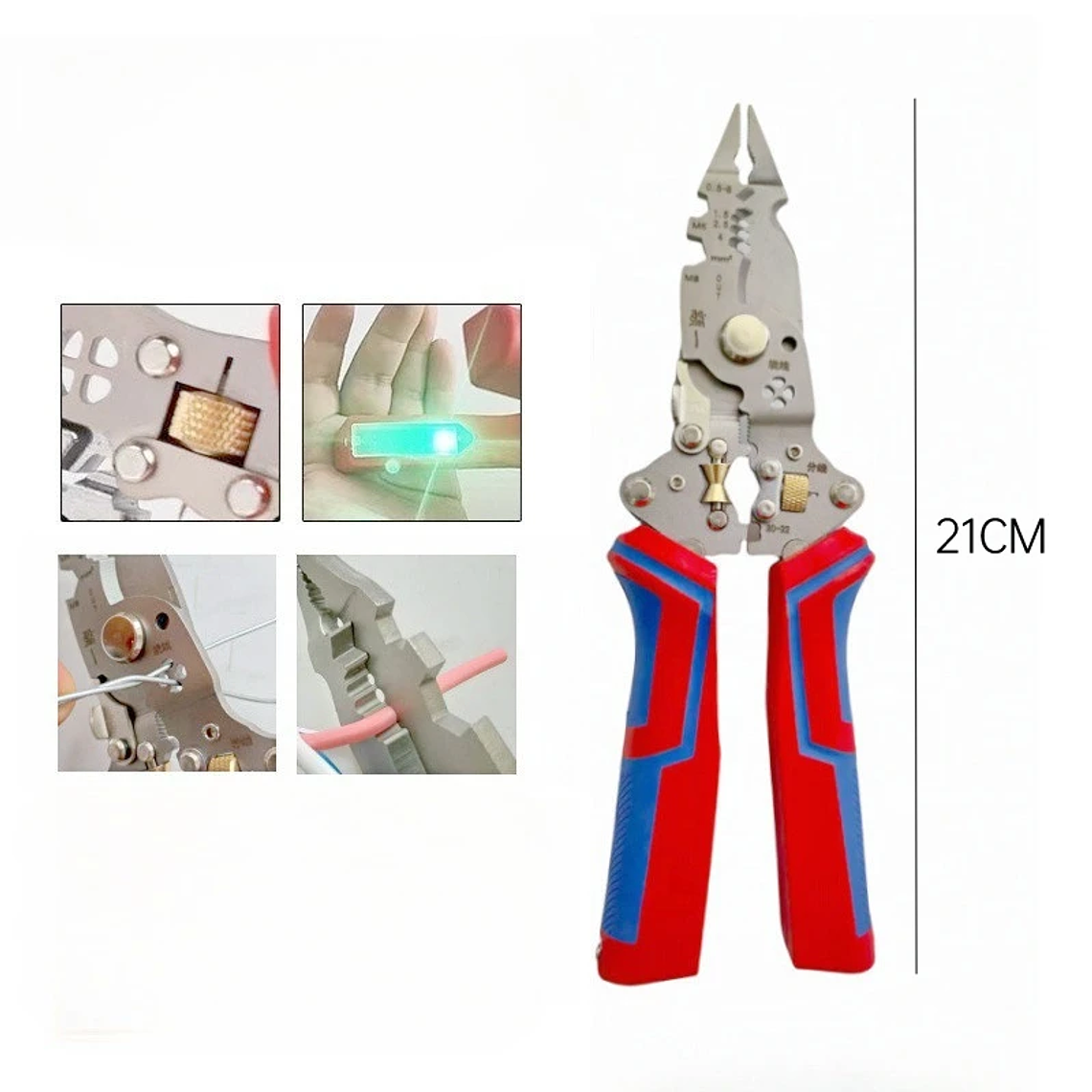 Alicates Multiherramienta Plegables 13 en 1 para Electricistas con Función de Prueba de Voltaje, Corte de Cables y Crimpado 6