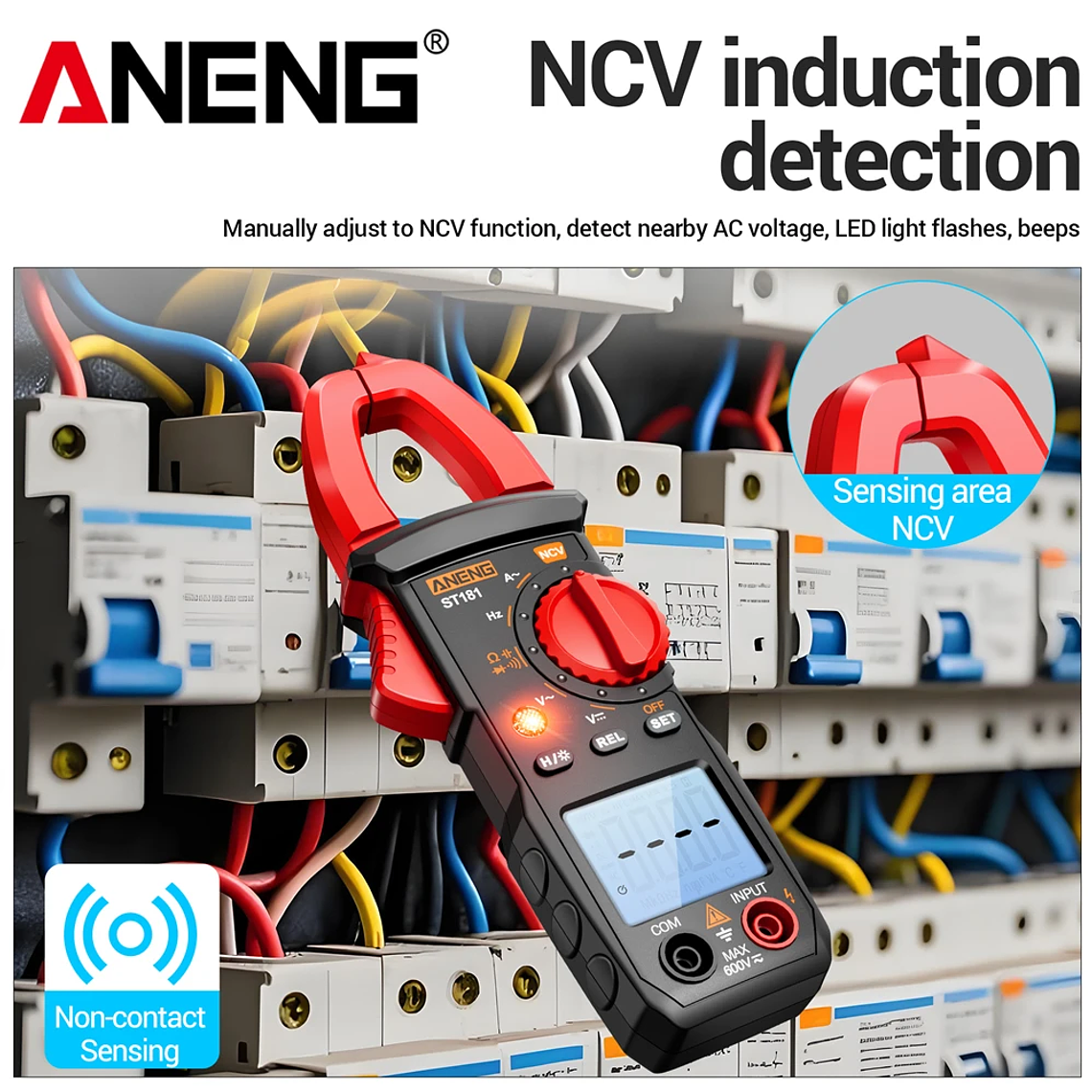 Pinza Amperimétrica Digital de 4000 Cuentas, Voltímetro de CC/CA de 400A, Multímetro, Amperímetro, Probador de Voltaje, Reparación de Automóviles, Probador de Temperatura Eléctrica 2