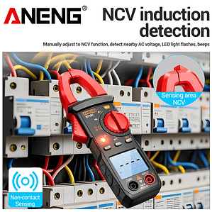 Pinza Amperimétrica Digital de 4000 Cuentas, Voltímetro de CC/CA de 400A, Multímetro, Amperímetro, Probador de Voltaje, Reparación de Automóviles, Probador de Temperatura Eléctrica