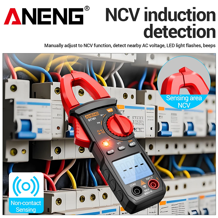 Pinza Amperimétrica Digital de 4000 Cuentas, Voltímetro de CC/CA de 400A, Multímetro, Amperímetro, Probador de Voltaje, Reparación de Automóviles, Probador de Temperatura Eléctrica 2