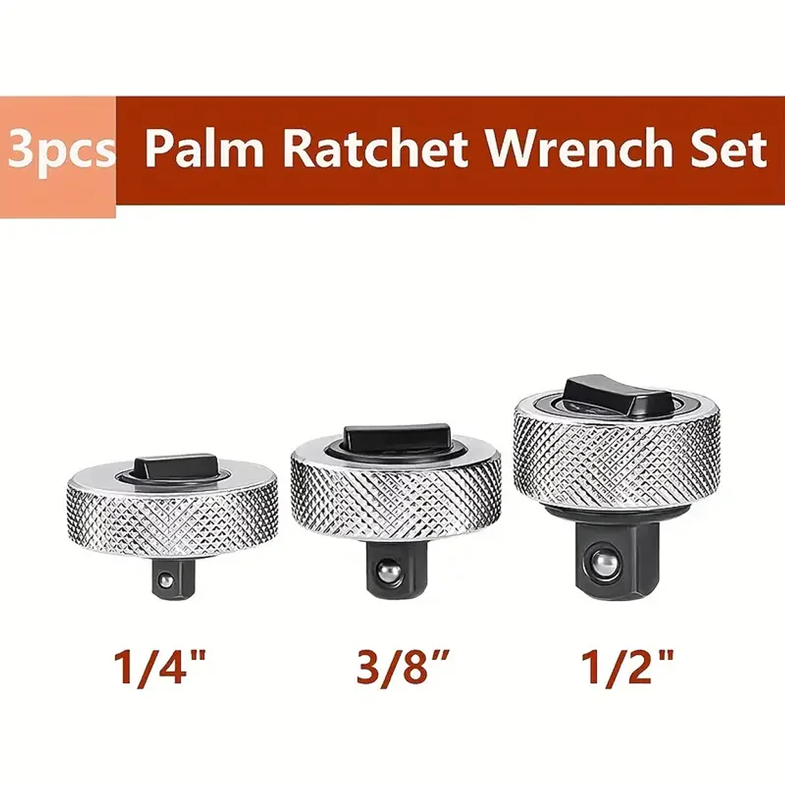 Mini llaves de trinquete multifuncionales de 1/2 pulgadas, 3/8 pulgadas y 1/4 pulgadas con rueda de pulgar, adecuadas para herramientas de reparación manual 2