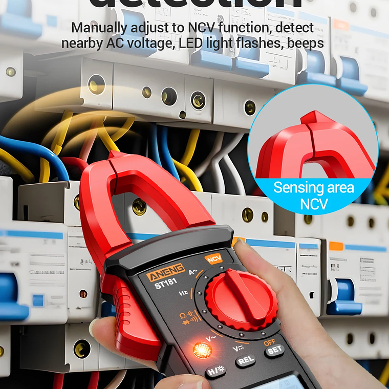 Pinza Amperimétrica Digital de 4000 Cuentas, Voltímetro de CC/CA de 400A, Multímetro, Amperímetro, Probador de Voltaje, Reparación de Automóviles, Probador de Temperatura Eléctrica 16