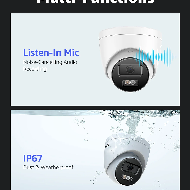 ANNKE-cámara de red con torreta de luz Dual inteligente, 12MP, lente de 2,8mm, detección de movimiento 2,0, micrófono incorporado, resistente al agua, hogar inteligente 13