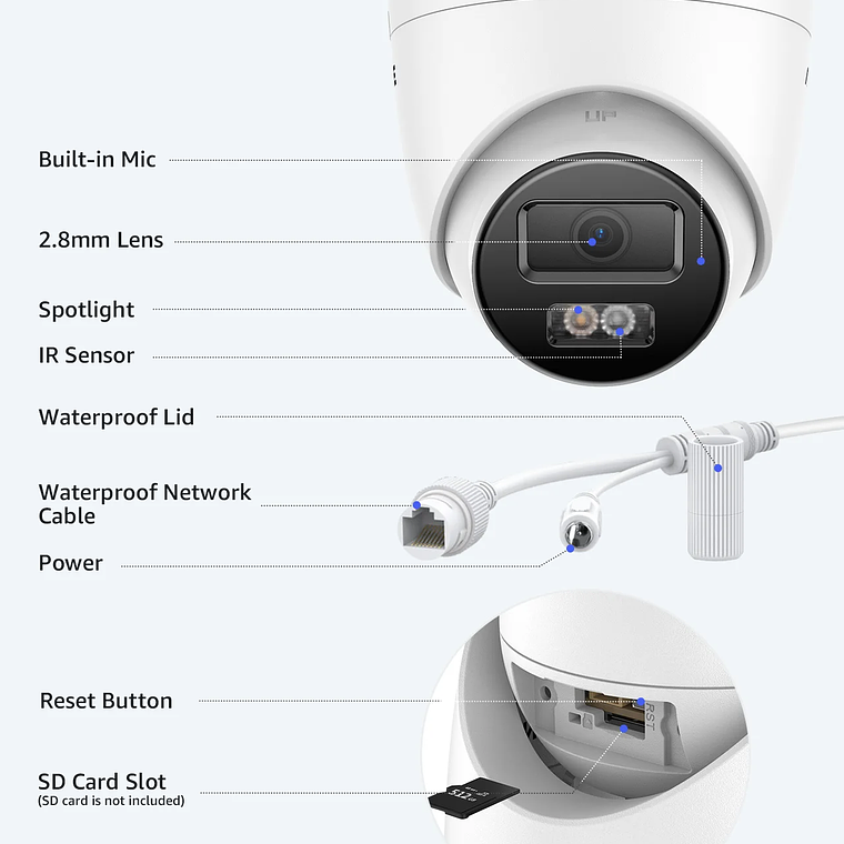 ANNKE-cámara de red con torreta de luz Dual inteligente, 12MP, lente de 2,8mm, detección de movimiento 2,0, micrófono incorporado, resistente al agua, hogar inteligente 14
