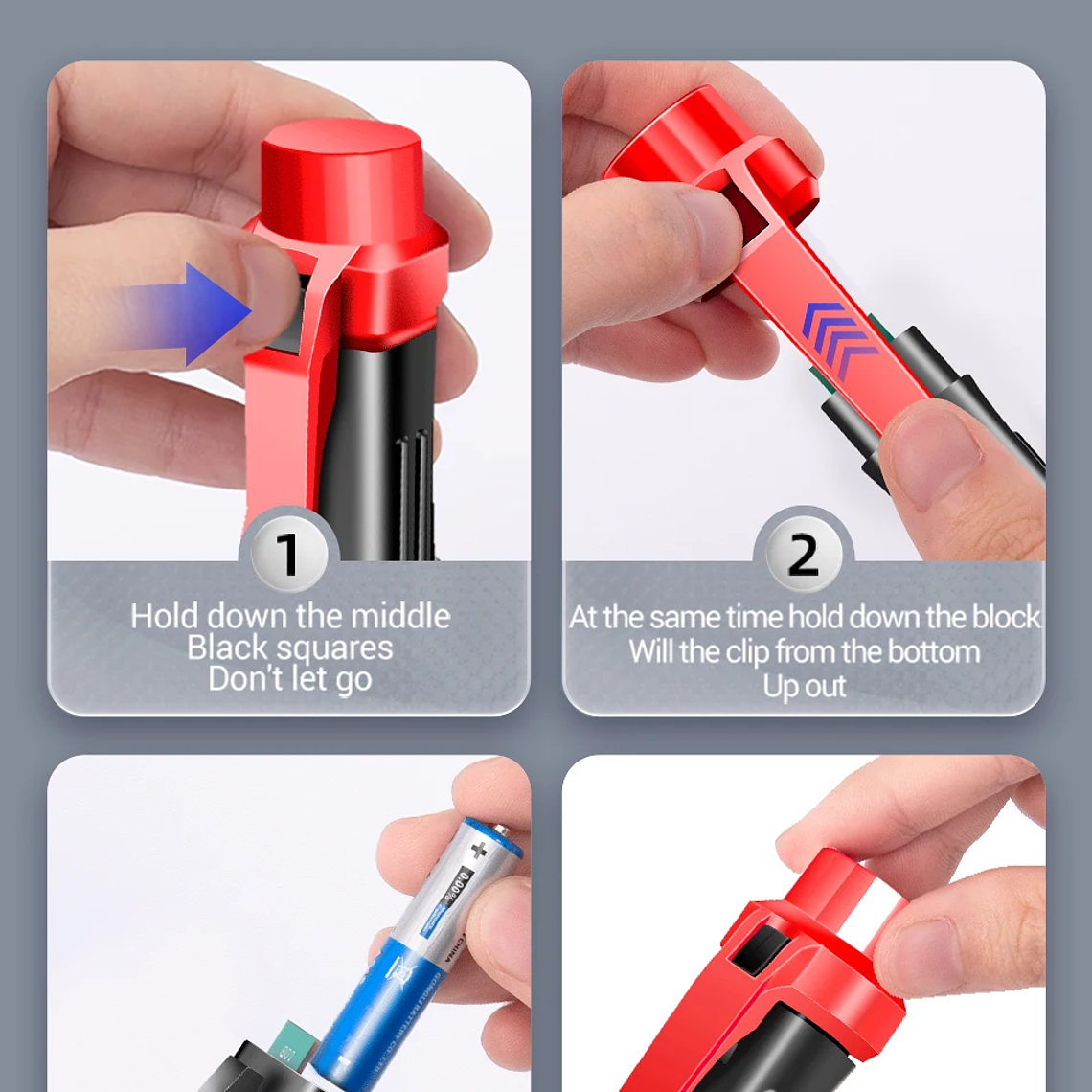 Pinza Amperimétrica Digital de 4000 Cuentas, Voltímetro de CC/CA de 400A, Multímetro, Amperímetro, Probador de Voltaje, Reparación de Automóviles, Probador de Temperatura Eléctrica 28