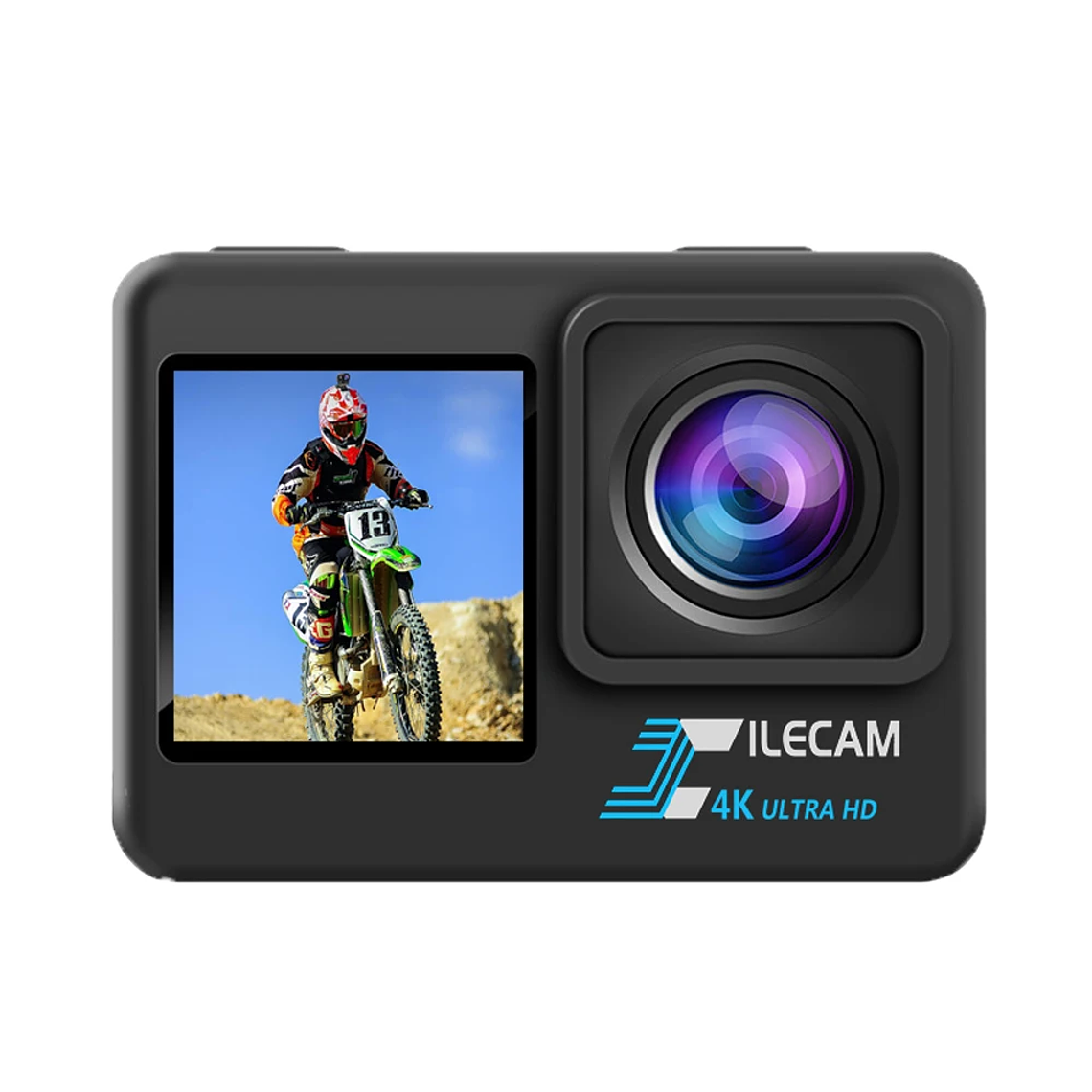 Cámara de acción 4K UHD 1080P 30FPS pantalla IPS de 2,0 pulgadas cámara de grabación de vídeo para bicicleta cámara de vídeo antivibración pantalla Dual 7