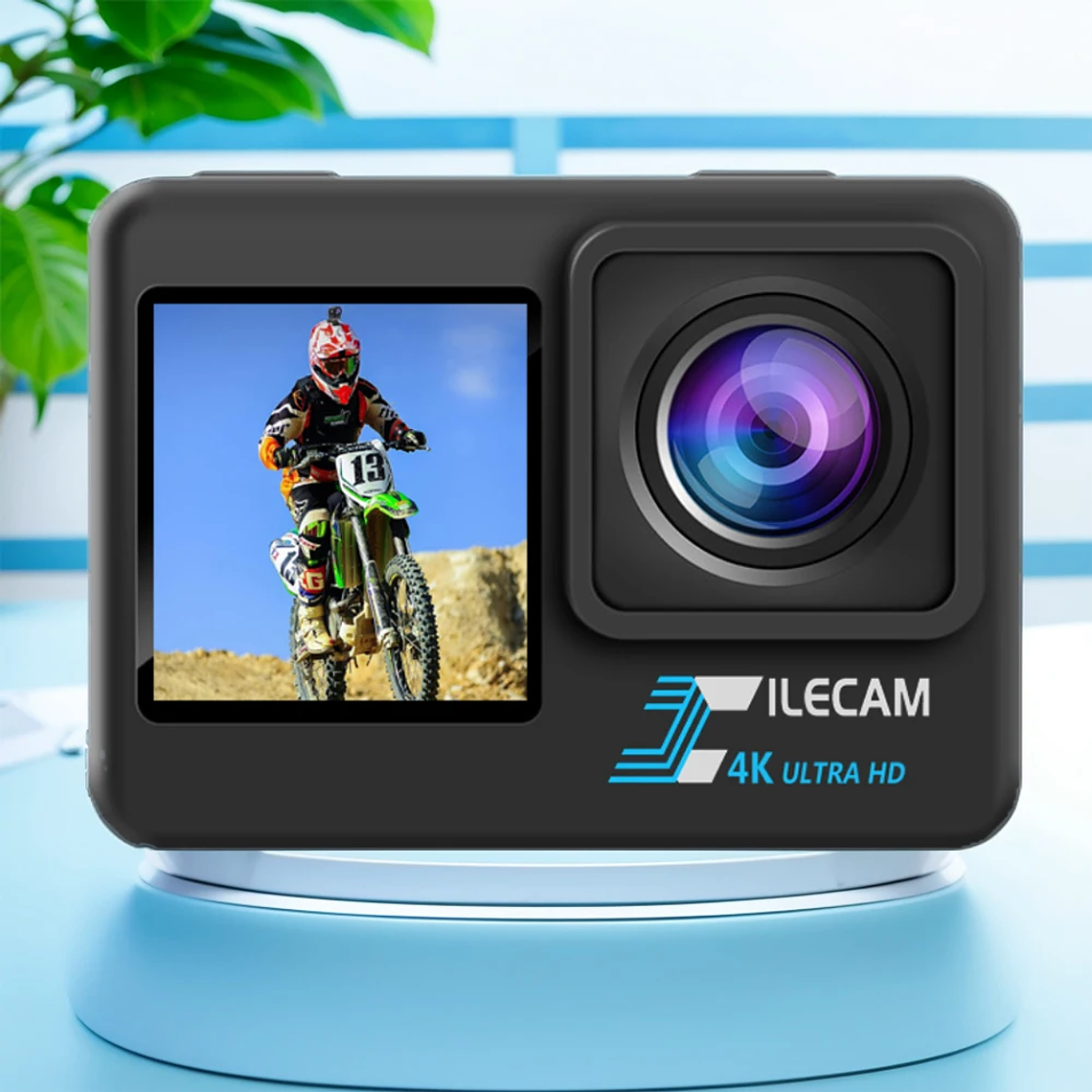 Cámara de acción 4K UHD 1080P 30FPS pantalla IPS de 2,0 pulgadas cámara de grabación de vídeo para bicicleta cámara de vídeo antivibración pantalla Dual 11