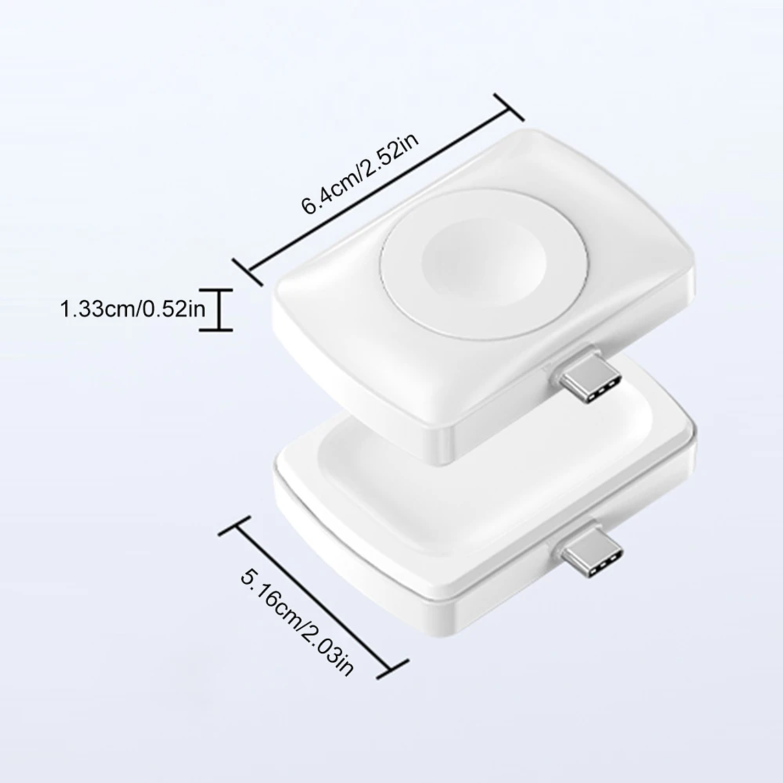 Cargador inalámbrico magnético 2 en 1, soporte para cargador de reloj inalámbrico USB C, estación de carga rápida, soporte para Apple Watch Series 1-10 6