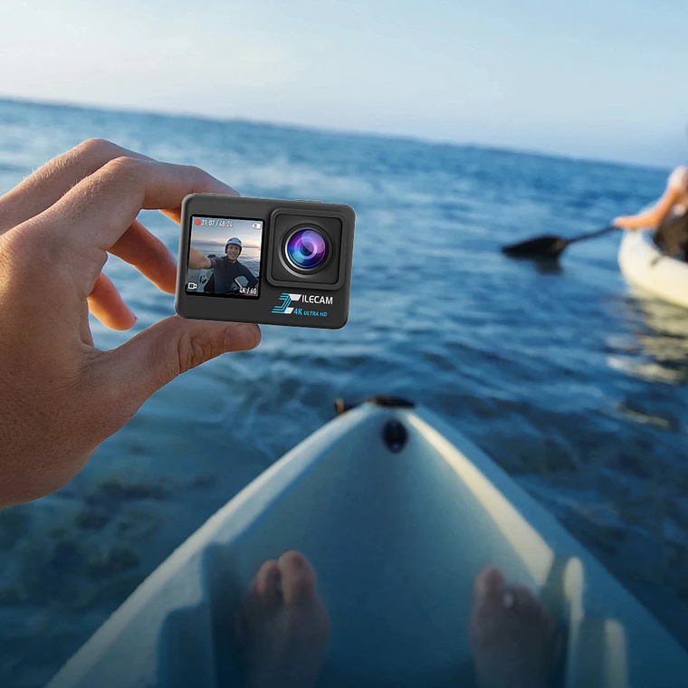 Cámara de acción 4K UHD 1080P 30FPS pantalla IPS de 2,0 pulgadas cámara de grabación de vídeo para bicicleta cámara de vídeo antivibración pantalla Dual 13