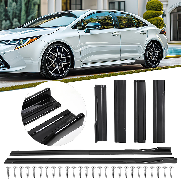 Kit de cuerpo de extensión de falda lateral Universal de 86,6 pulgadas para VW Golf MK5 MK6 GTD GTI TDI TSI GTI MK7 CC delantal Winglet accesorios de coche 11